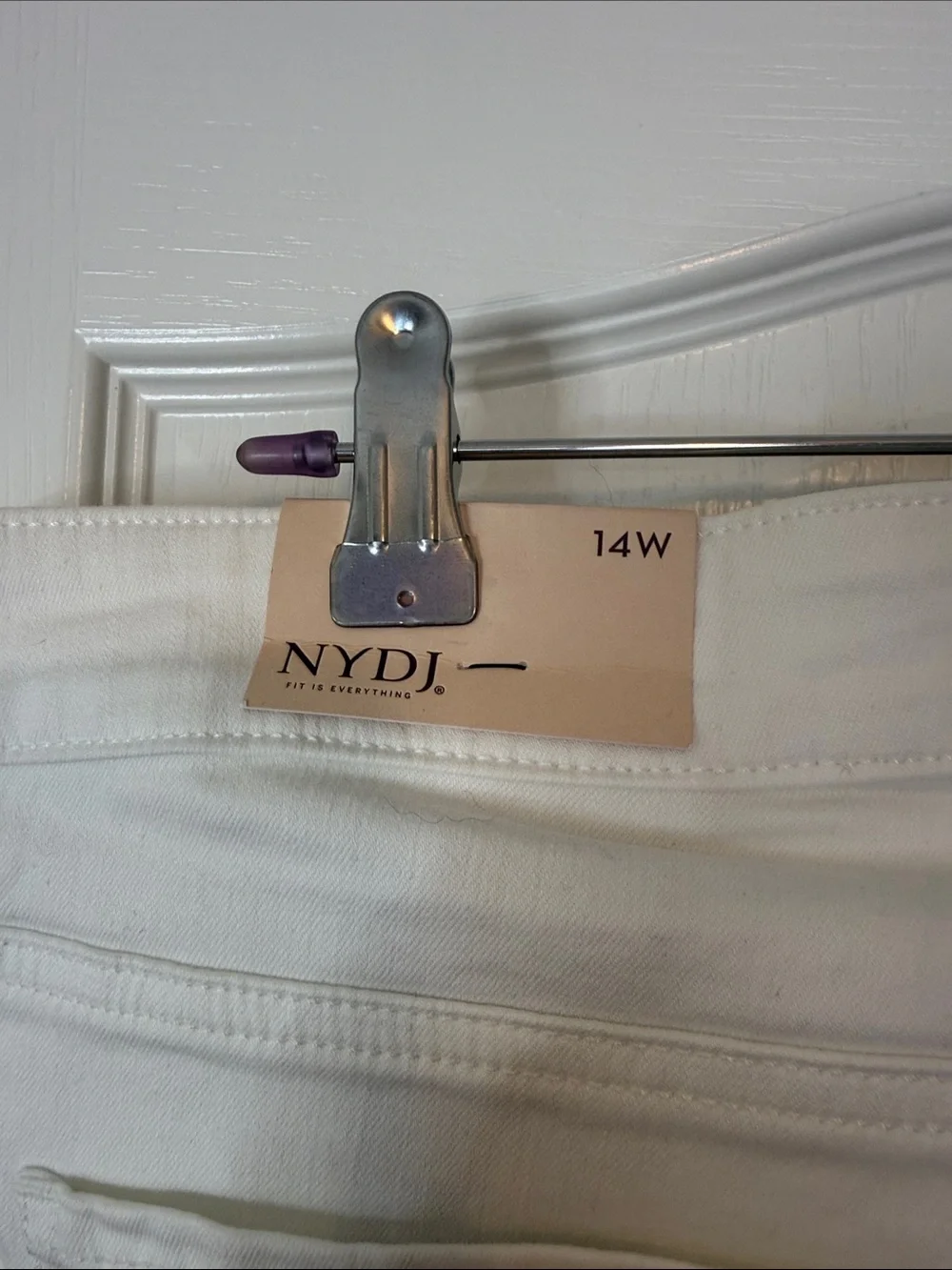 NYDJ Ella Shorts with Side Slits Optic White Size 14W